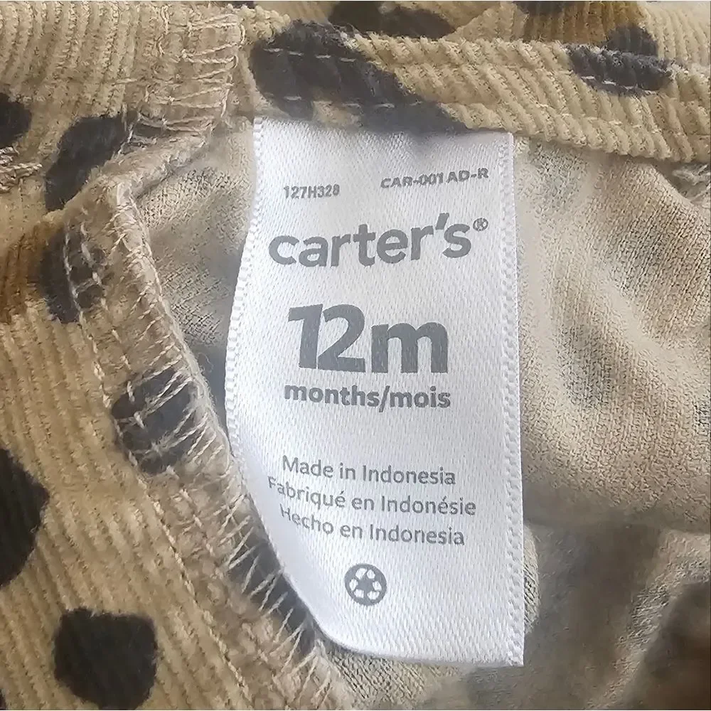 CARTER'S Ribbed Leopard Dress‎ - Size 12 Months